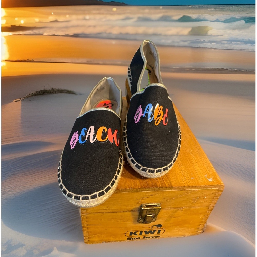 Circus By Sam Edelman‎ Black Canvas Espadrilles "Beach Babe" Size 7